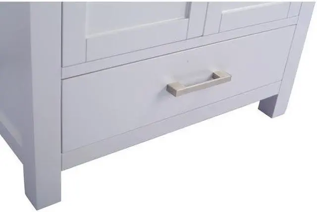Alt view image 10 of 10 - Wilson 30 - White Cabinet + White Carrara Marble Countertop