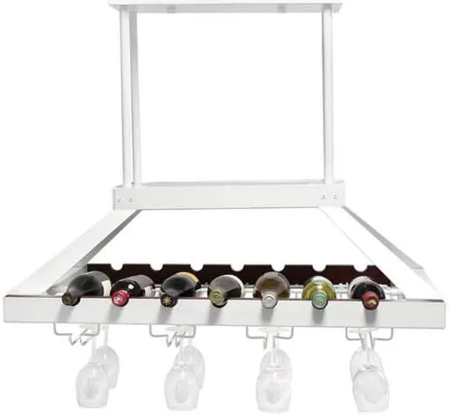 Alt view image 10 of 16 - Elegant Designs 2 Light LED Overhead Wine Rack, White