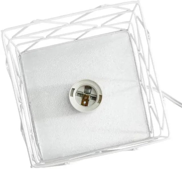 Alt view image 9 of 18 - Simple Designs White Geometric Square Metal Table Lamp