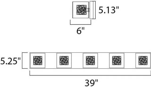 Alt view image 3 of 3 - ET2 E22835-18SVPC Gem 5 Light Polished Chrome Vanity Wall Light