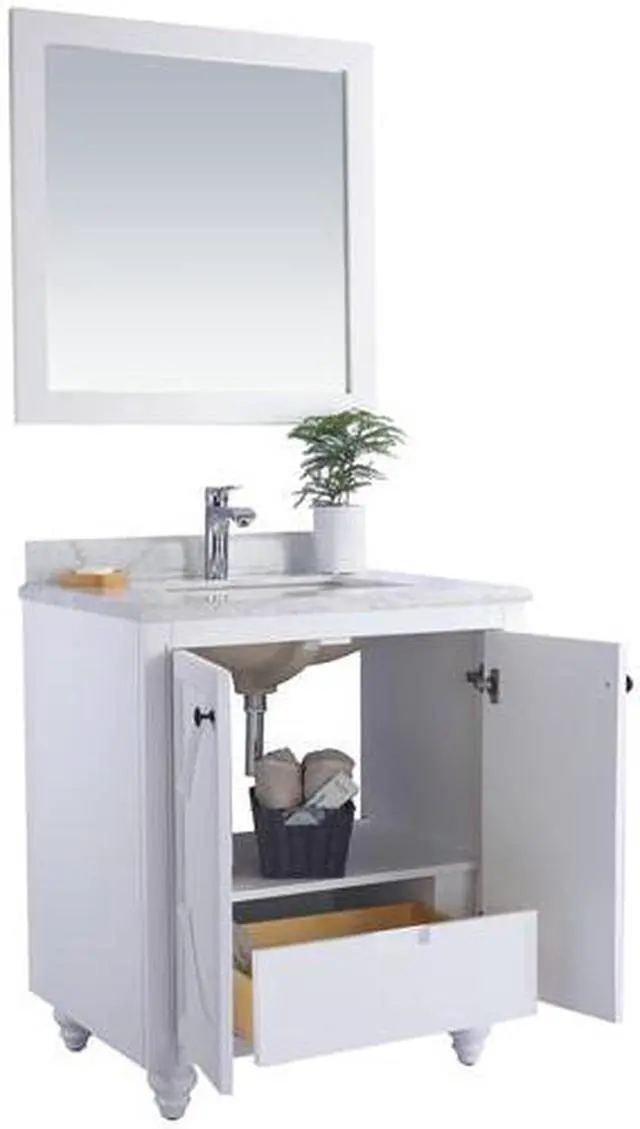 Alt view image 5 of 10 - Odyssey - 30 - White Cabinet + Pure White Phoenix Stone Countertop