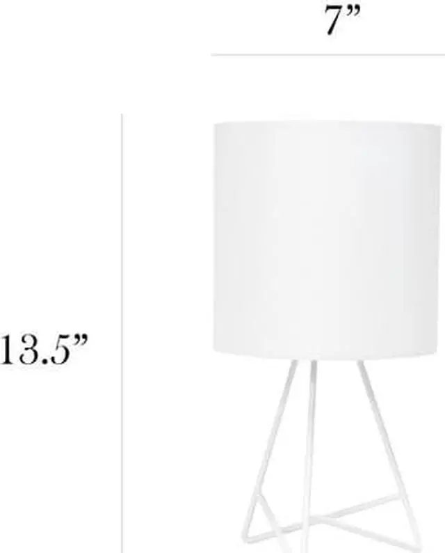 Alt view image 7 of 19 - Simple Designs Down to the Wire Table Lamp with Fabric Shade, White with White Shade