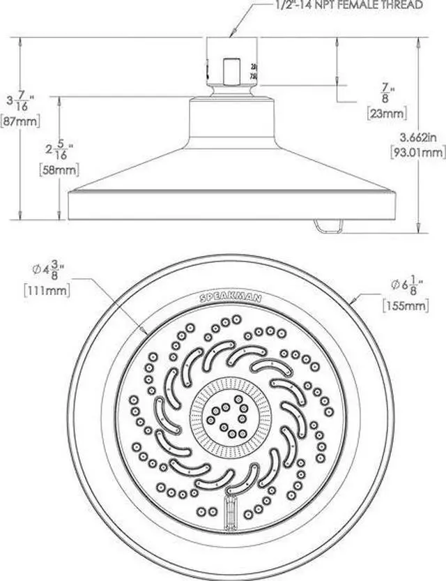 Alt view image 3 of 3 - SPEAKMAN S-5000-BN-E15 Neo S-5000-BN-E15 Exhilaration Shower Head
