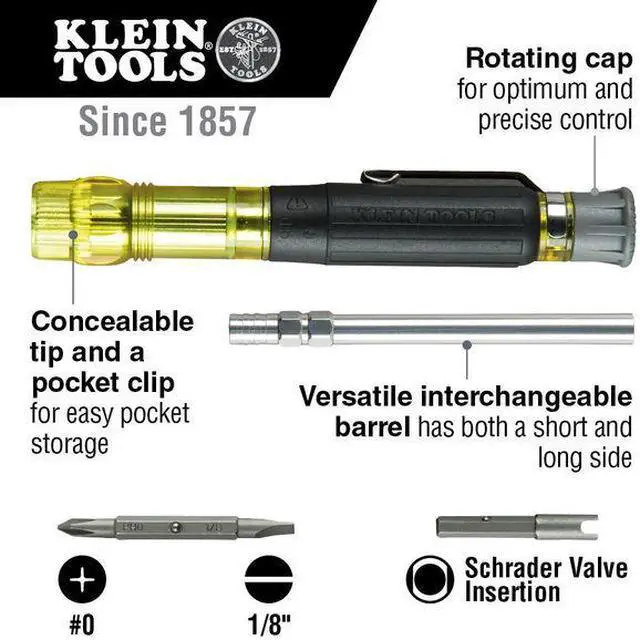 Alt view image 7 of 7 - Klein Tools® 32613 3-in-1 HVAC Pocket Screwdriver