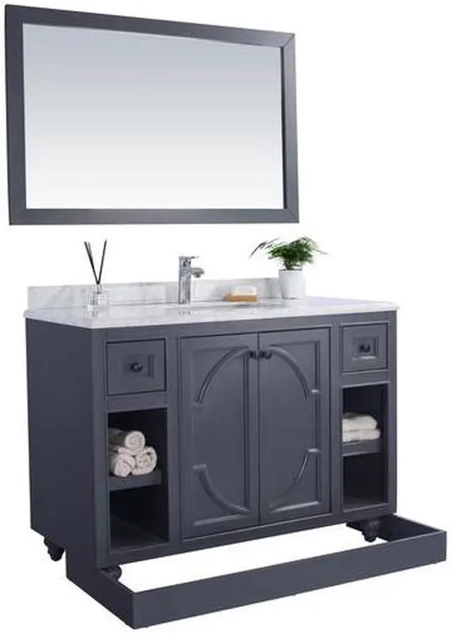 Alt view image 9 of 10 - Odyssey - 48 - Maple Grey Cabinet + Black Wood Marble Countertop