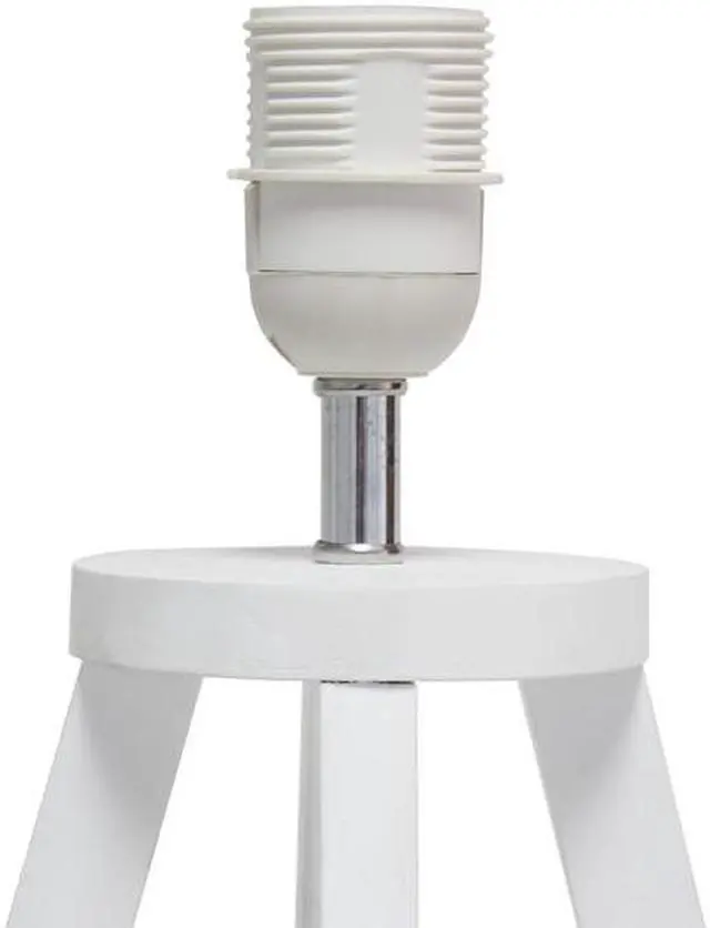 Alt view image 13 of 18 - Simple Designs Interlocked Triangular White Wood Table Lamp with Gray Fabric Shade