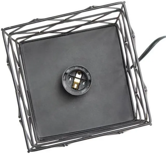 Alt view image 10 of 18 - Simple Designs Black Geometric Square Metal Table Lamp