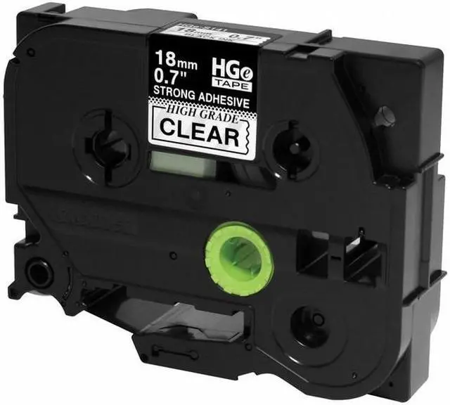 Alt view image 4 of 6 - Brother HGES1415PK Black on Clear Extra-Strength Adhesive Label Tape for PT-E300, 18RKT, 9700PC, 9800PCN 5/pack