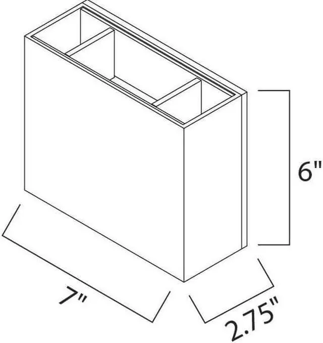 Alt view image 2 of 2 - ET2 E41328-SA Alumilux Sconce 2-Light 7" Wide Satin Aluminum Wall Sconce