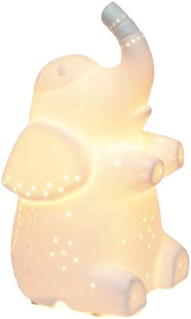 Alt view image 4 of 14 - Simple Designs Porcelain Elephant Shaped Table Lamp