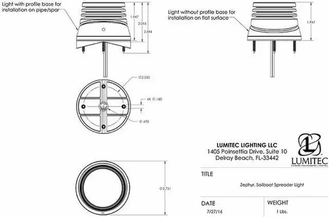 Alt view image 7 of 11 - LUMITEC ZEPHYR DECK LIGHT WHITE LED WHITE BASE BRUSHED FINISH 12/24V