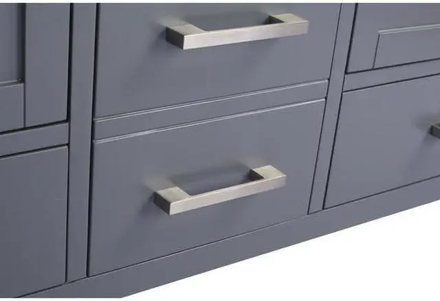 Alt view image 9 of 10 - Wilson 60 - Grey Cabinet + Matte White VIVA Stone Solid Surface Countertop