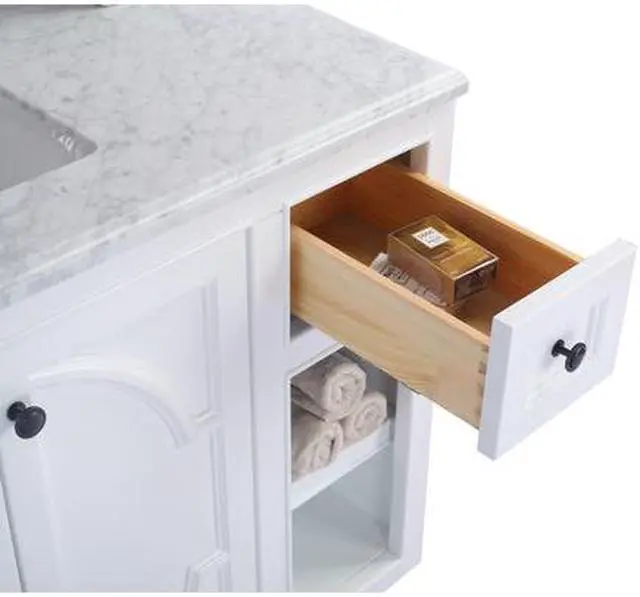 Alt view image 7 of 10 - Odyssey - 48 - White Cabinet + White Stripes Marble Countertop