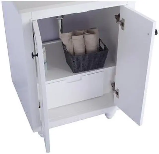 Alt view image 6 of 10 - Odyssey - 24 - White Cabinet + White Carrara Marble Countertop