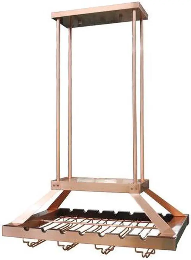 Alt view image 6 of 20 - Elegant Designs 2 Light LED Overhead Wine Rack, Copper