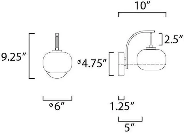 Alt view image 2 of 4 - ET2 E25062-92BKGLD Soji 1-Light 6" Wide Black / Gold Wall Sconce