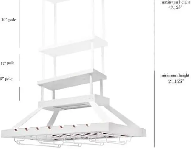 Alt view image 9 of 16 - Elegant Designs 2 Light LED Overhead Wine Rack, White