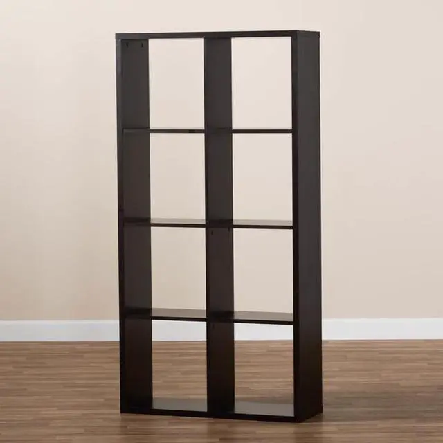 Alt view image 5 of 11 - Baxton Studio Janne Modern and Contemporary Dark Brown Finished 8-Cube Multipurpose Storage Shelf