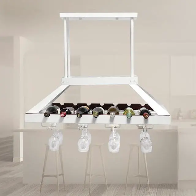 Alt view image 12 of 16 - Elegant Designs 2 Light LED Overhead Wine Rack, White