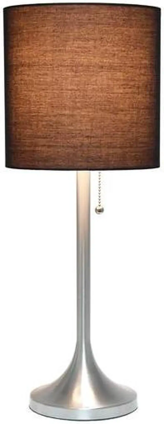 Alt view image 11 of 20 - Simple Designs Brushed Nickel Tapered Table Lamp with Black Fabric Drum Shade
