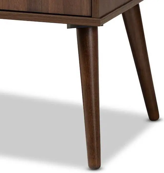 Alt view image 9 of 10 - Baxton Studio Alard Mid-Century Modern Walnut Brown Finished 2-Door Wood TV Stand