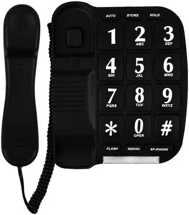 Alt view image 4 of 6 - big button phone for wall or desk with speaker and memory (black)
