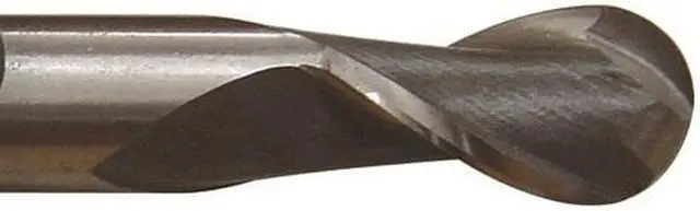 Alt view image 4 of 6 - Drill America DWCT Series High-Speed Steel End Mill, Polished Finish, 2 Flute, Ball End, 2-1/2" Cutting Length, 1 1/4" Cutting Diameter, 5-1/16" Length, 1-1/4" Shank (Pack of 1)