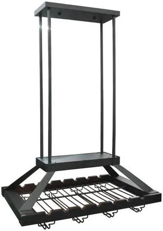 Alt view image 8 of 17 - Elegant Designs 2 Light LED Overhead Wine Rack, Oil Rubbed Bronze
