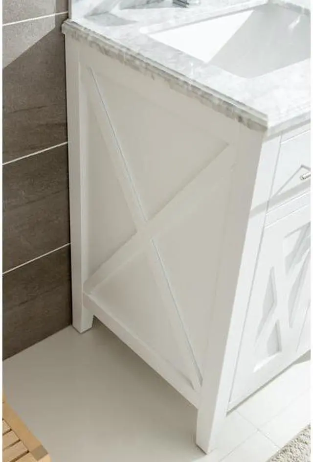 Alt view image 9 of 10 - Wimbledon - 24 - White Cabinet + Black Wood Marble Countertop