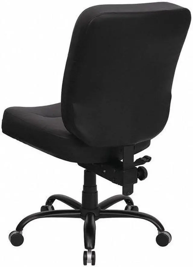 Alt view image 19 of 20 - HERCULES Series Big & Tall 400 lb. Rated Black Leather Executive Swivel Chair with Rectangular Back