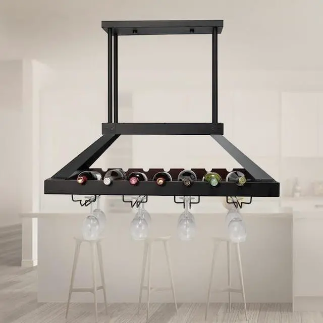 Alt view image 14 of 17 - Elegant Designs 2 Light LED Overhead Wine Rack, Oil Rubbed Bronze