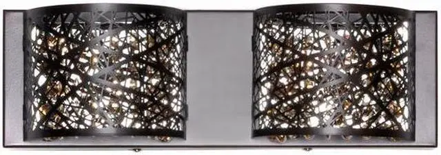 Alt view image 3 of 4 - ET2 E21315-10BZ Inca 2 Light Bronze Bath Light Wall Light in Clear & White, 4.25 in., Without Bulb - 16 in.