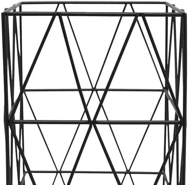 Alt view image 12 of 18 - Simple Designs Black Geometric Square Metal Table Lamp