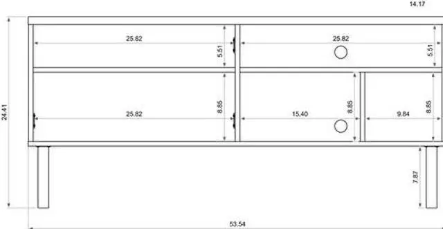 Alt view image 9 of 14 - Windsor 53.54 TV Stand in Off White and Nature