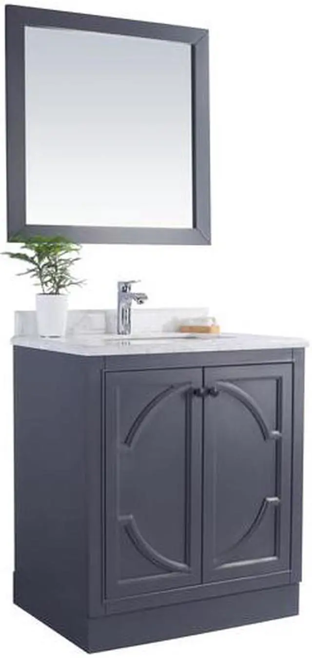 Alt view image 8 of 10 - Odyssey - 30 - Maple Grey Cabinet + White Stripes Marble Countertop