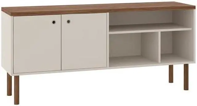 Alt view image 13 of 14 - Windsor 53.54 TV Stand in Off White and Nature