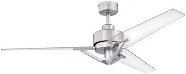 Alt view image 10 of 13 - Westinghouse Lighting 7225500 Julien, Modern Industrial Ceiling Fan with Remote Control, 54 Inch, Brushed Nickel Finish