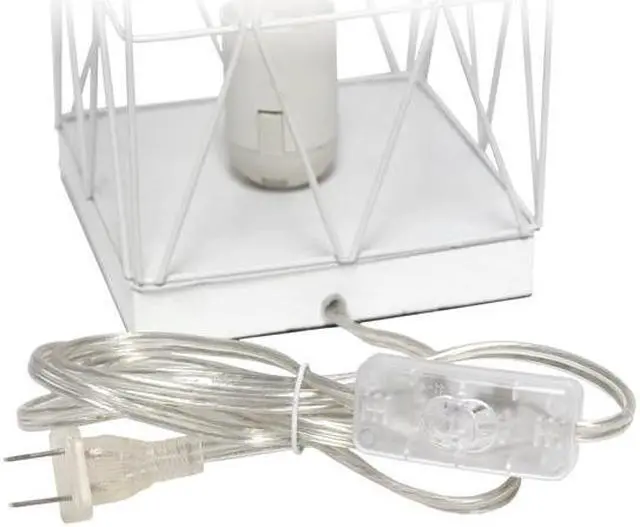 Alt view image 7 of 18 - Simple Designs White Geometric Square Metal Table Lamp