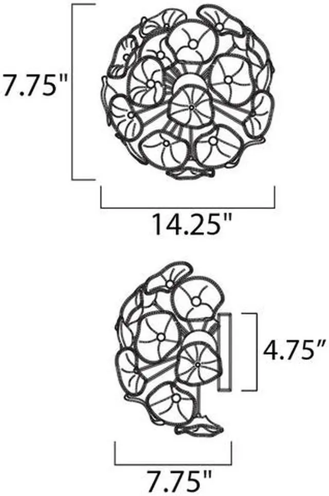 Alt view image 2 of 2 - ET2 E22091-28 Fiori 3-Light 14.25" Wide Polished Chrome Wall Sconce