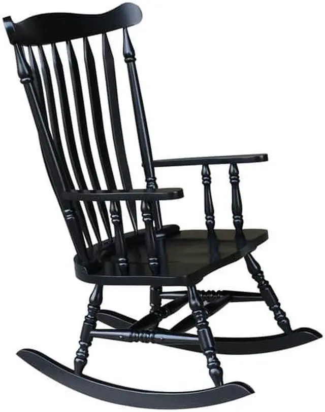 Alt view image 5 of 9 - International Concepts *R37-120 Solid Wood Rocker - RTA Antique Black