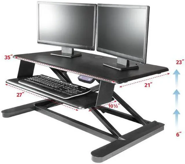 Alt view image 11 of 12 - Kantek Electric Sit to Stand Workstation (STS965)