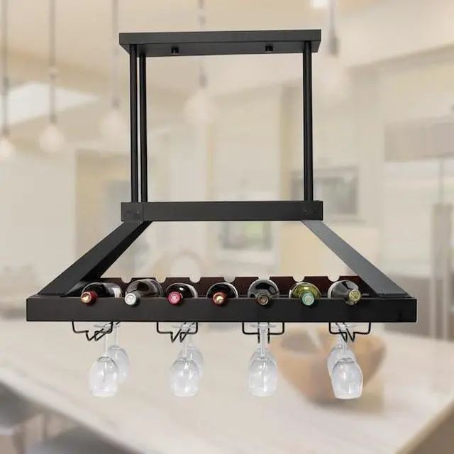 Alt view image 12 of 17 - Elegant Designs 2 Light LED Overhead Wine Rack, Oil Rubbed Bronze