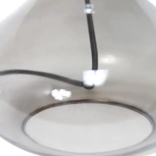 Alt view image 9 of 14 - Simple Designs Glass Raindrop Table Lamp with Fabric Shade, Smoke Gray with White Shade