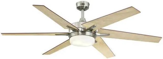 Alt view image 3 of 7 - westinghouse lighting 7207700 cayuga 60inch brushed nickel indoor ceiling fan, dimmable led light kit with opal frosted glass,