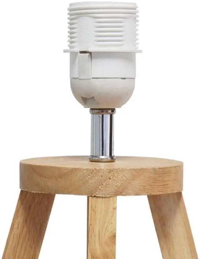 Alt view image 16 of 18 - Simple Designs Interlocked Triangular Natural Wood Table Lamp with White Fabric Shade