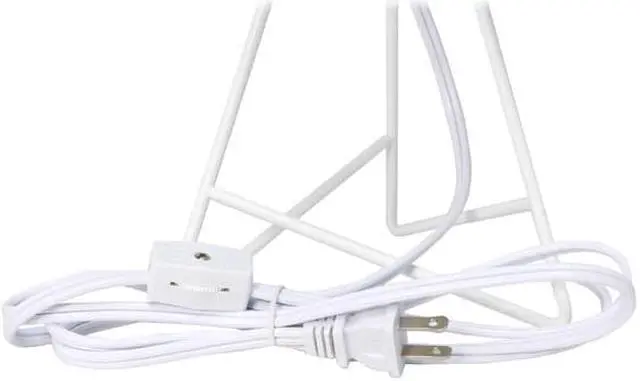 Alt view image 5 of 19 - Simple Designs Down to the Wire Table Lamp with Fabric Shade, White with White Shade