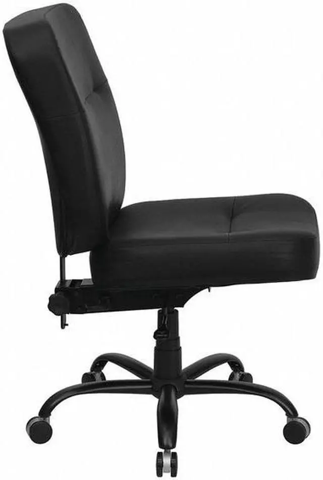 Alt view image 20 of 20 - HERCULES Series Big & Tall 400 lb. Rated Black Leather Executive Swivel Chair with Rectangular Back