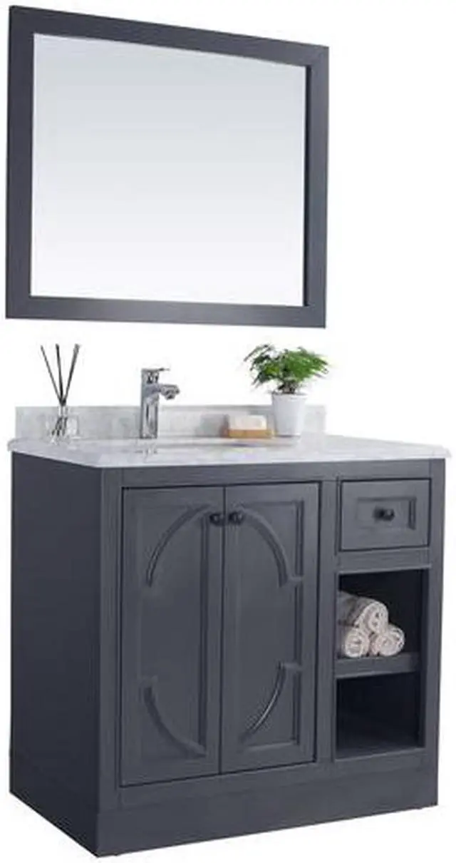 Alt view image 9 of 10 - Odyssey - 36 - Maple Grey Cabinet + Black Wood Marble Countertop
