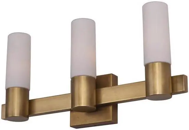 Alt view image 3 of 3 - Maxim 22413SWNAB Contessa 3-Light Bathroom Vanity, Natural Aged Brass