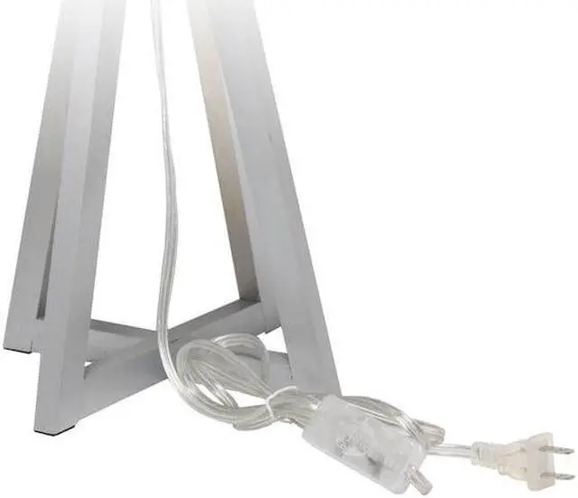 Alt view image 6 of 18 - Simple Designs Interlocked Triangular Gray Wood Table Lamp with White Fabric Shade